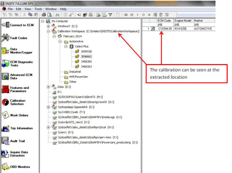 How to download ECM calibration for Cummins Insite software