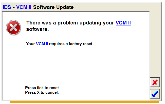 ford vcm 2 software update time