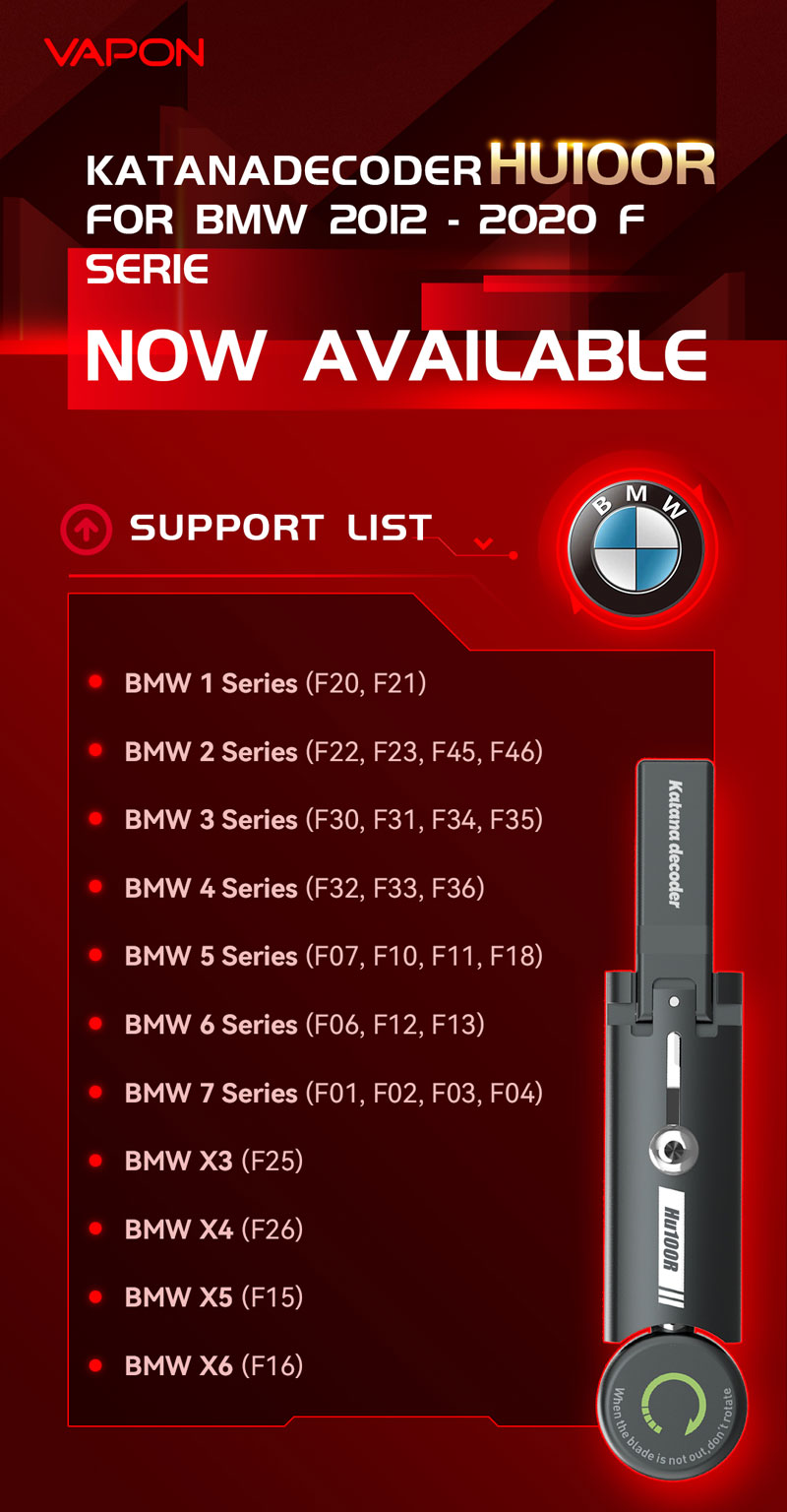 VAPON KATANA Decoder Hu100R Support List