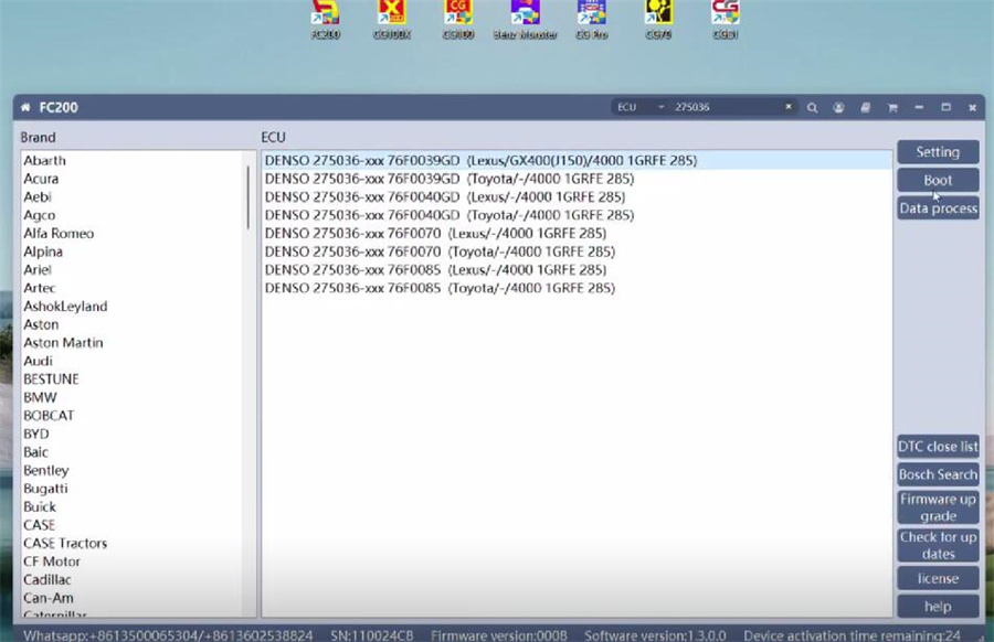 cg fc200 with dap adapter read toyota denso ecu 10 cg fc200 with dap adapter read toyota denso ecu 10
