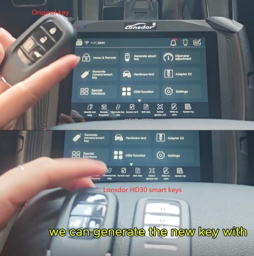 k518 pro with hd30 smart key program honda crv 1