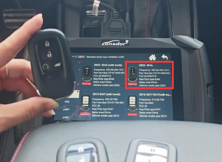 k518 pro with hd30 smart key program honda crv 2