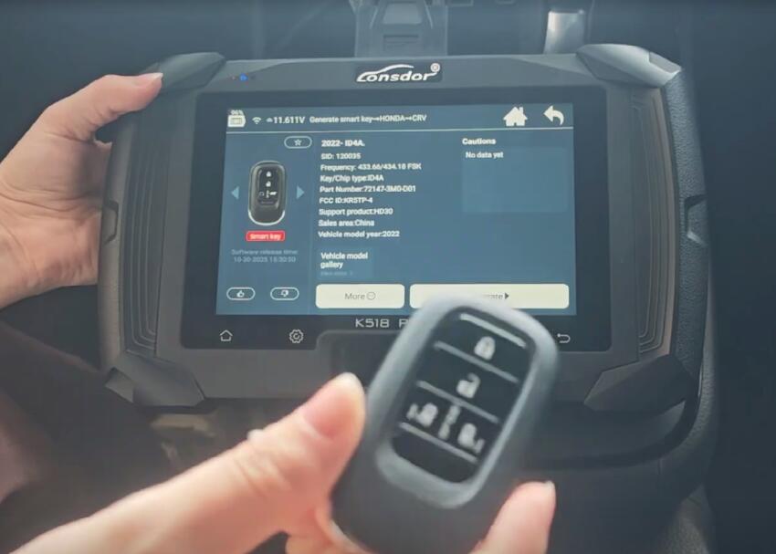 k518 pro with hd30 smart key program honda crv 3