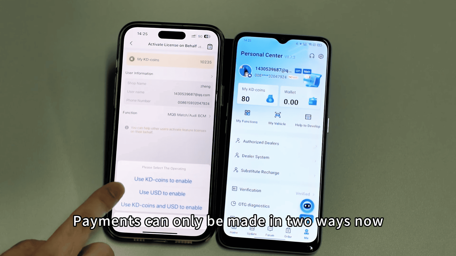 KEYDIY payments are in two ways