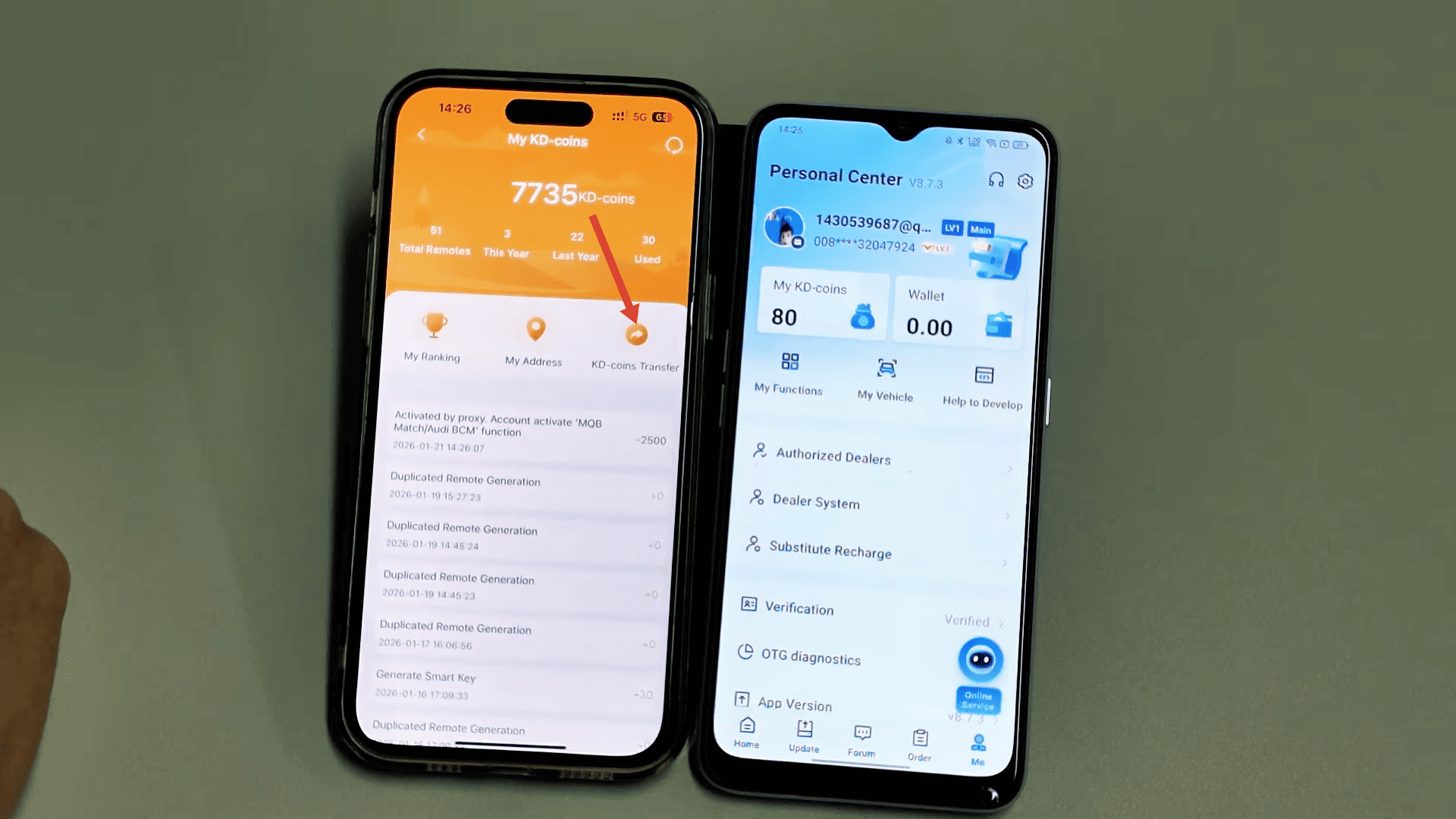 How to Share KEYDIY KD Coins and Activate Functions for Other Accounts 6