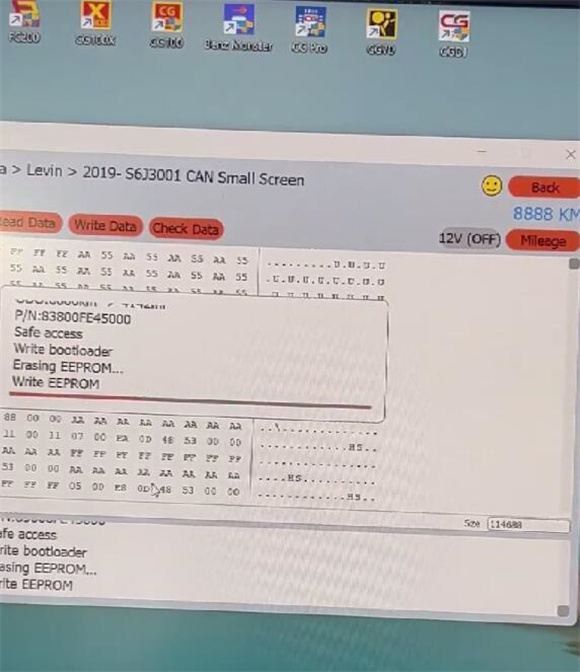 cg100x calibrate toyota levin 2019 s6j3001 mileage 7
