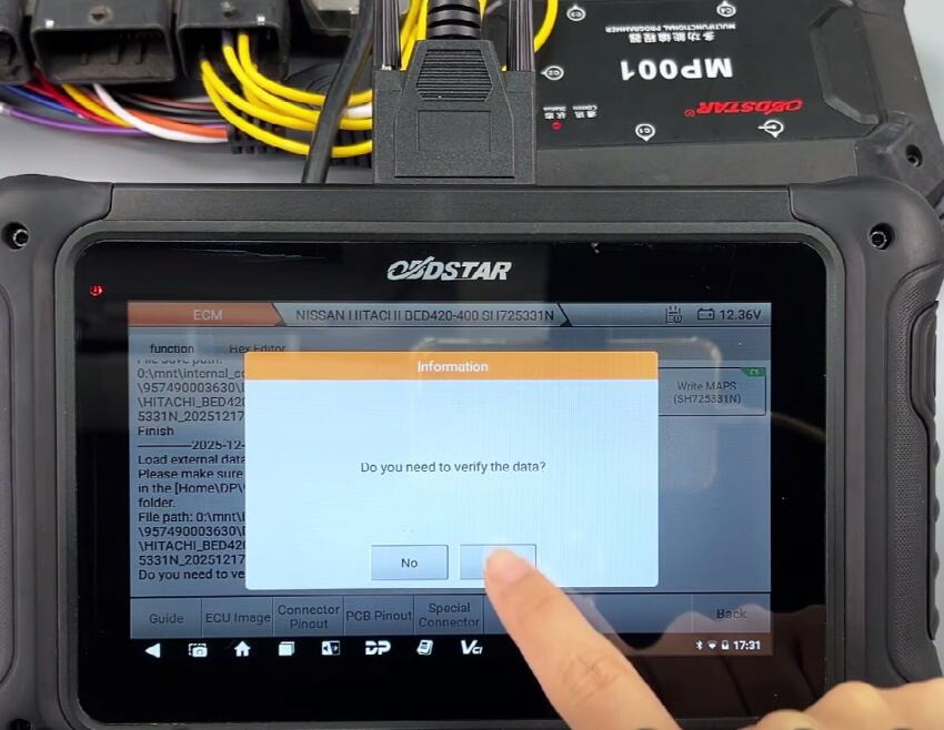 obdstar dc706 read write nissan bed420 400 ecm 10