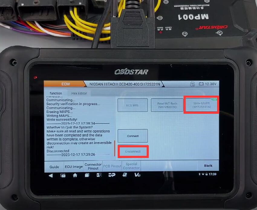 obdstar dc706 read write nissan bed420 400 ecm 11