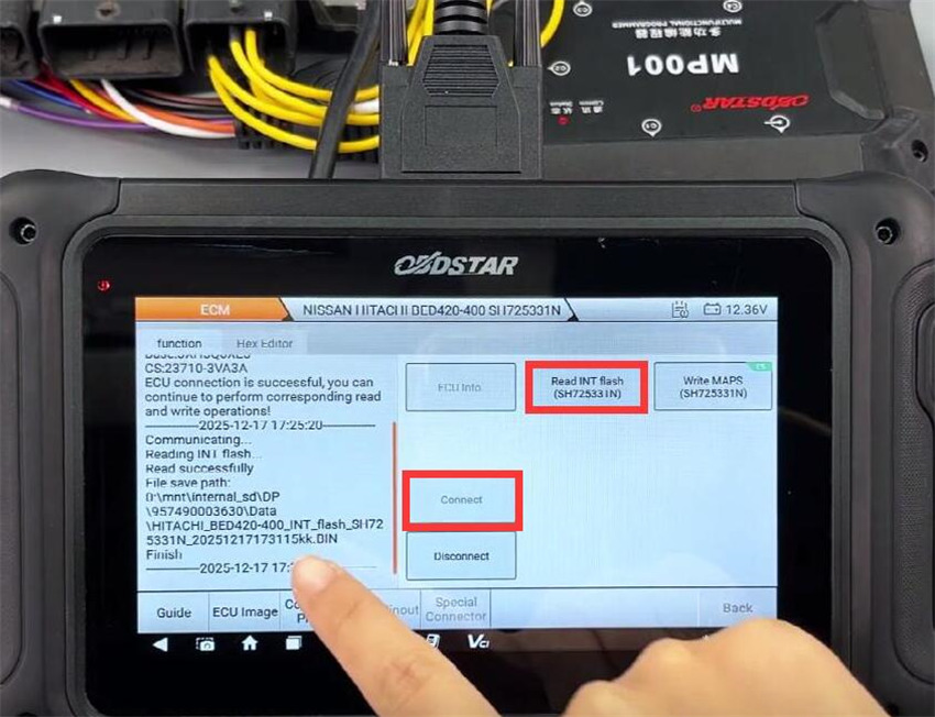 obdstar dc706 read write nissan bed420 400 ecm 7