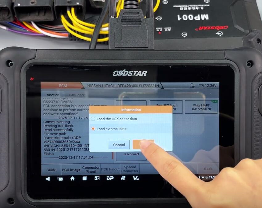 obdstar dc706 read write nissan bed420 400 ecm 8