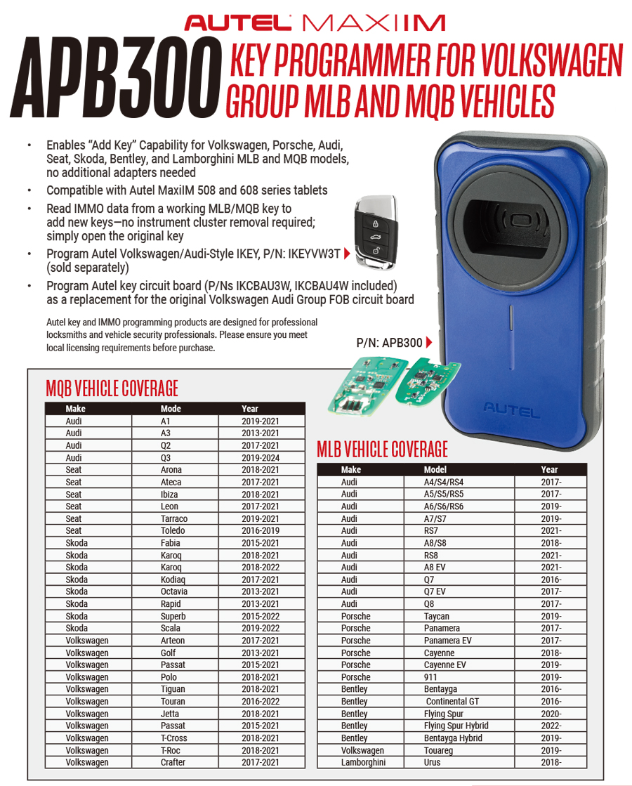 Autel IM508 IM608 Update MQB MLB Add Key 2