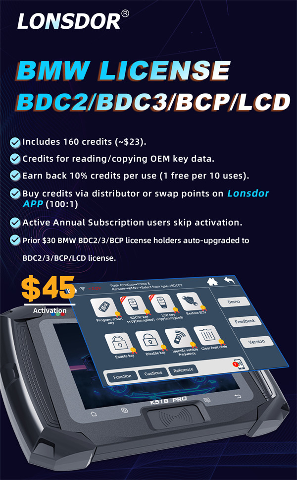 lonsdor k518 pro bmw bdc3 vw 5c 5d copy key 2