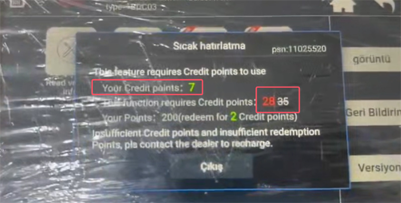 lonsdor k518 pro insufficient credit 4