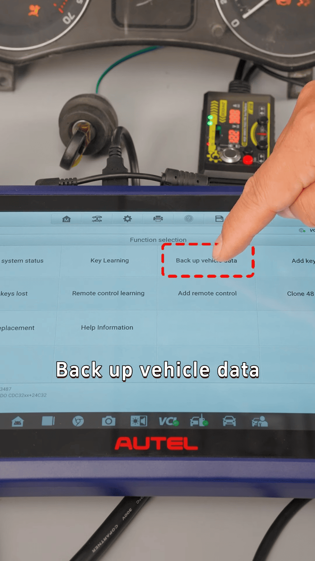 Select Backup Vehicle Data