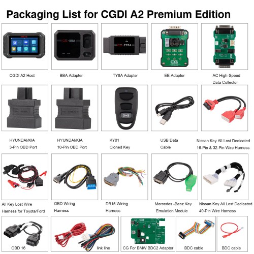 Packing list for CGDI A2 Premium Edition