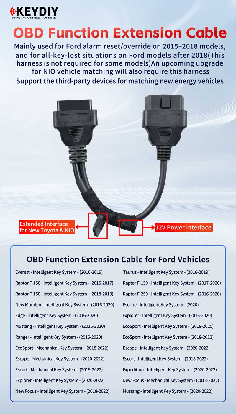 New KEYDIY OBD Function Cable for Ford