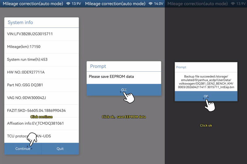 yanhua acdp module 45 vw dq38x gen2 0de 0gc mileage calibration 5