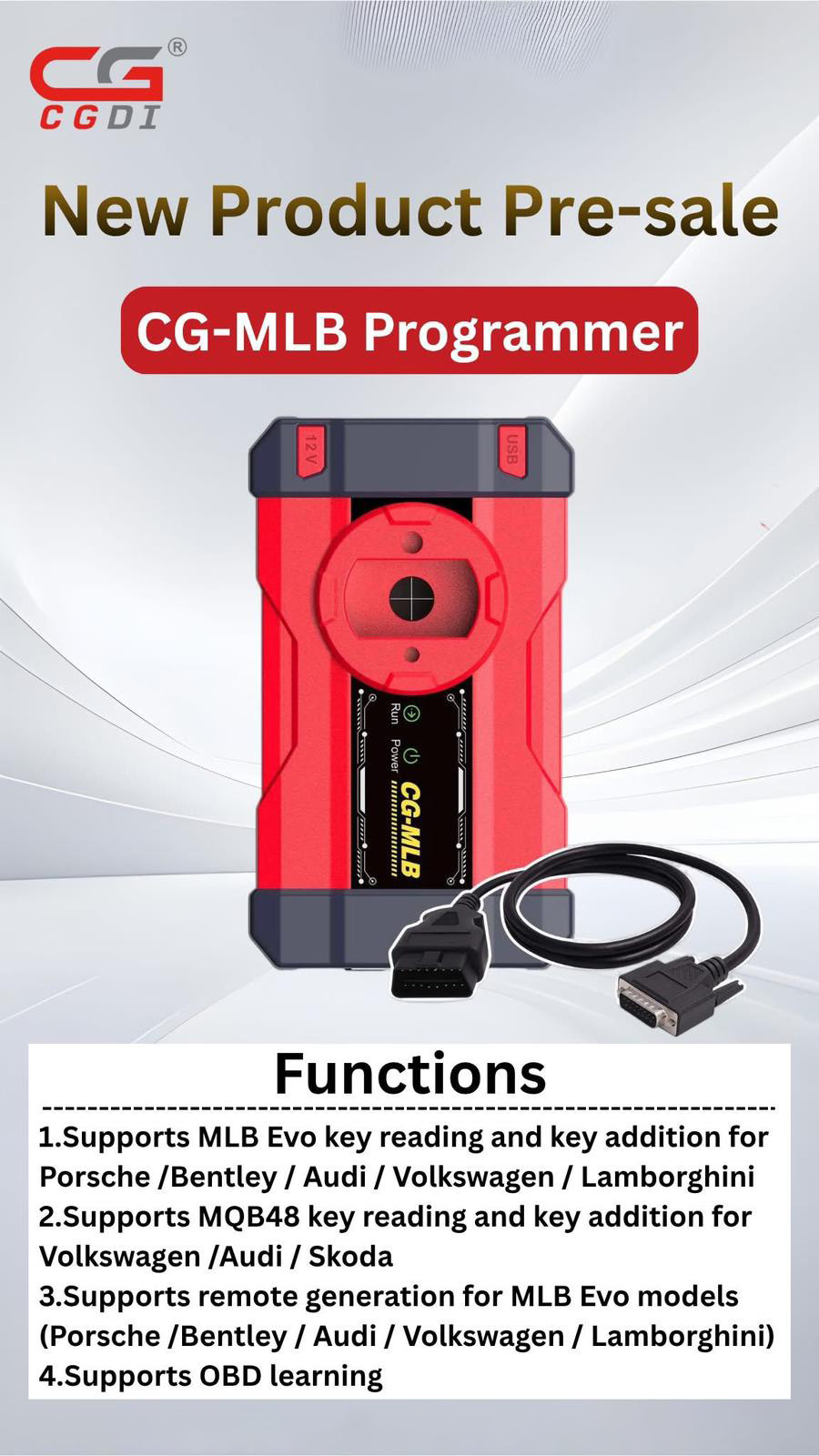 CGDI MLB Programmer Supports MQB48 and MLB Key Adding Without Subscription 3