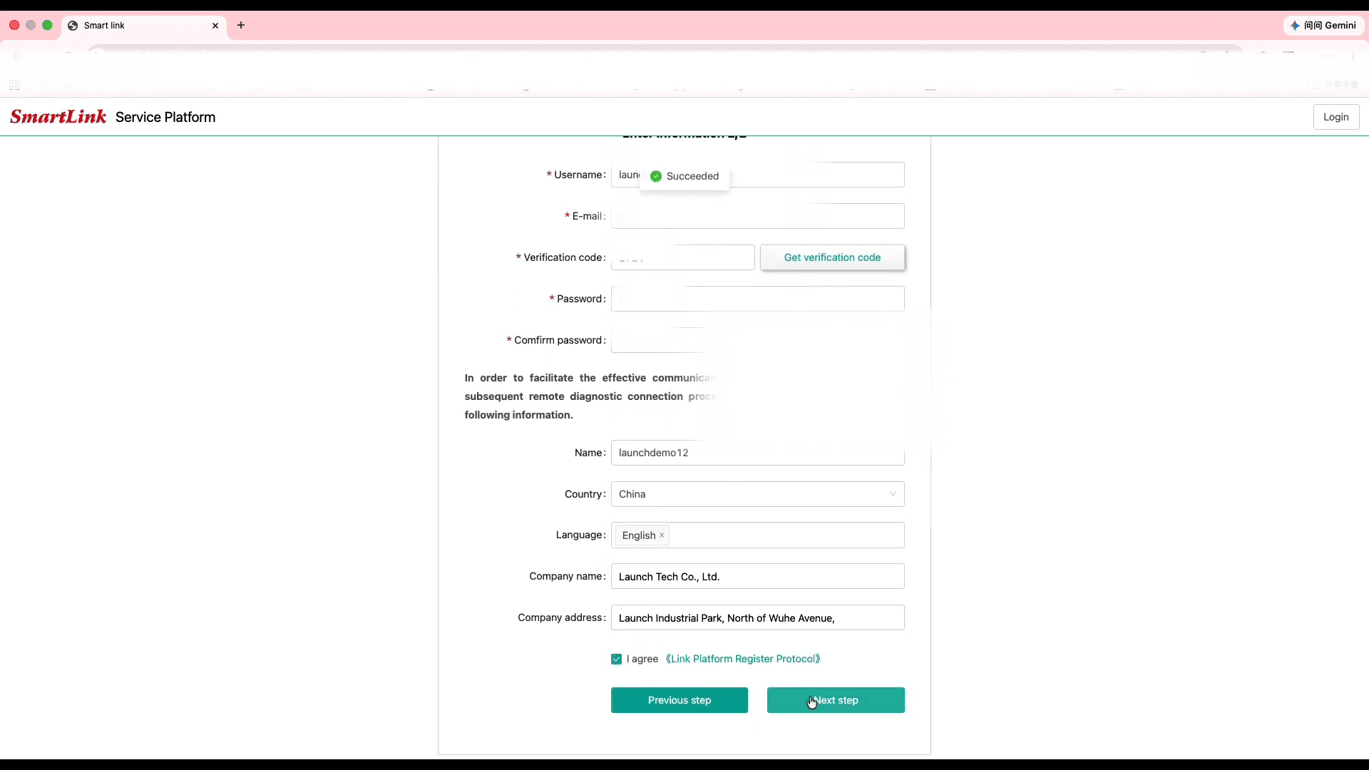 How to Register and Activate LAUNCH SmartLink C Platform Account 4