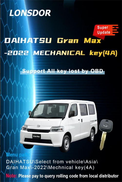 LONSDOR OALHATSU Gran Max -2022 MECHANICAL KEY (4A)
