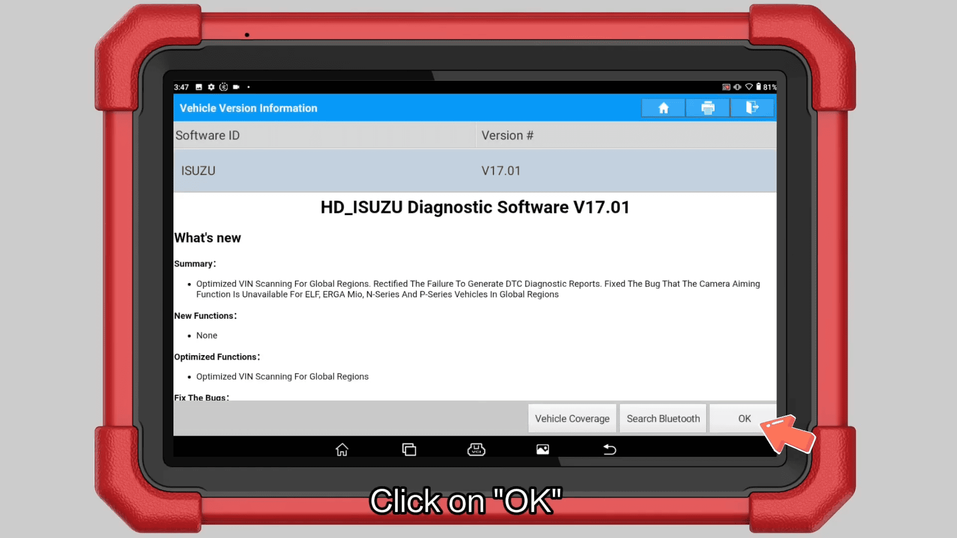LAUNCH X431 PAD5 Reads QingLing Isuzu Fault Codes 1