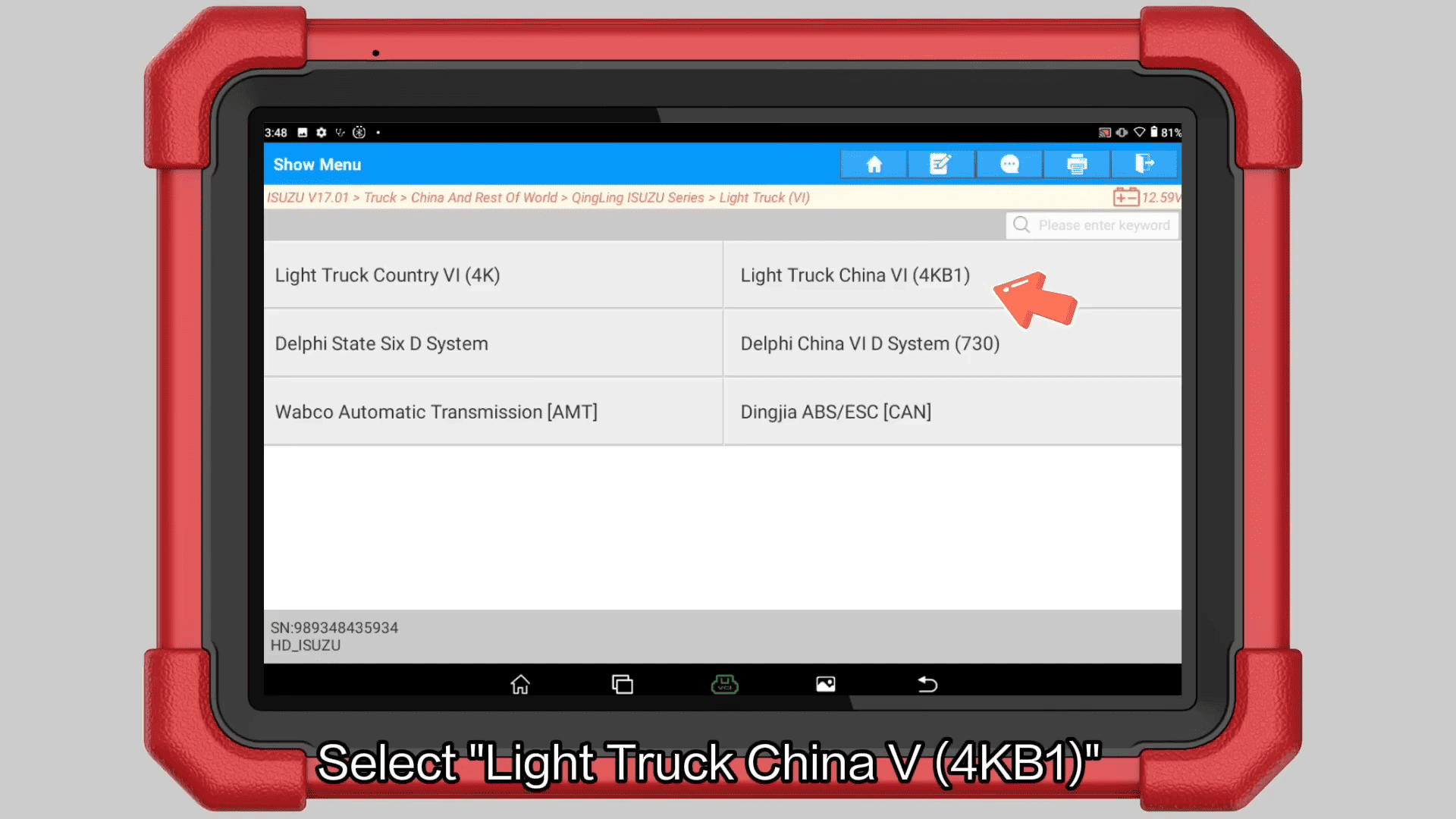 LAUNCH X431 PAD5 Reads QingLing Isuzu Fault Codes 3