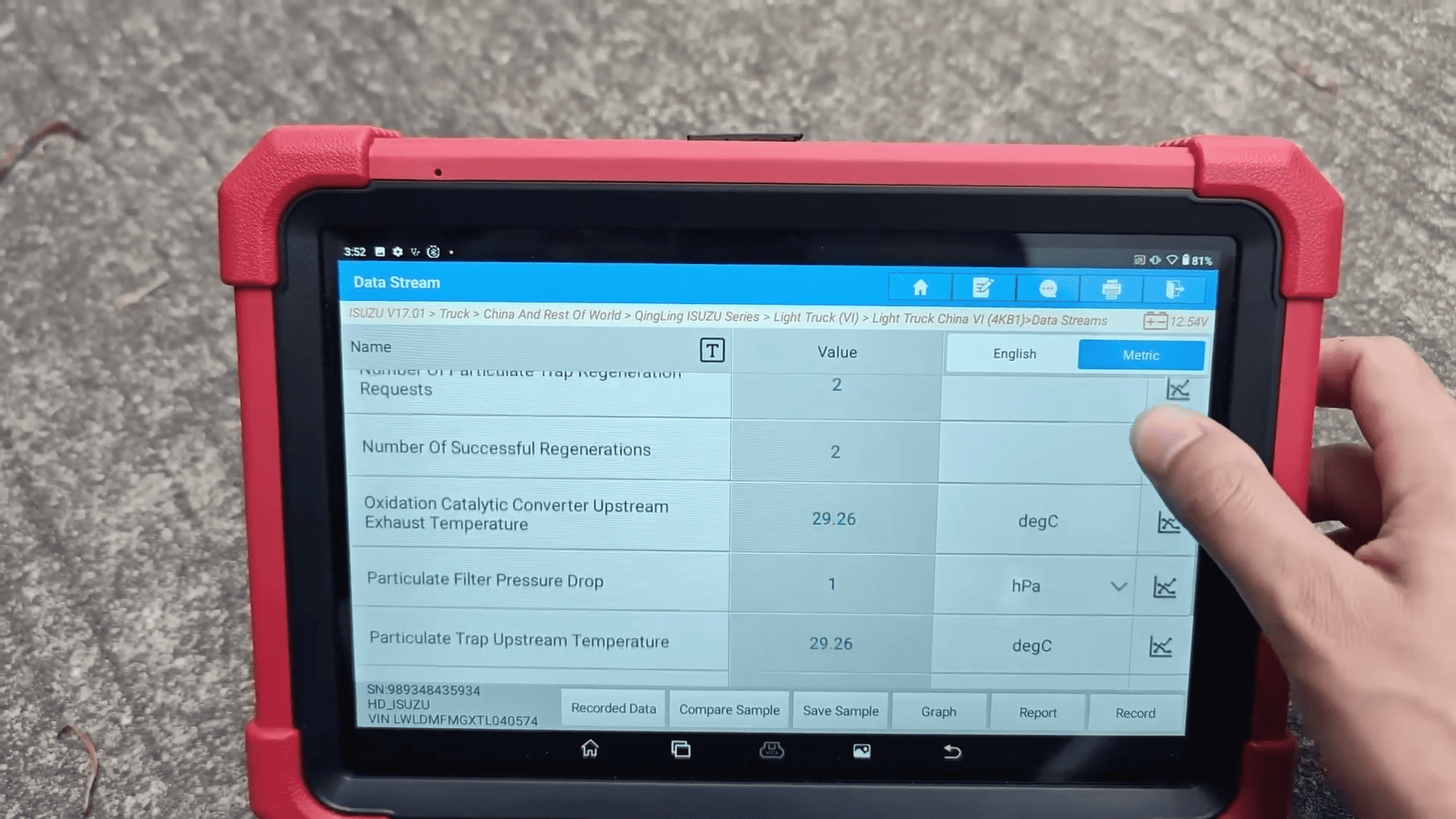 LAUNCH X431 PAD5 Reads QingLing Isuzu Fault Codes 7