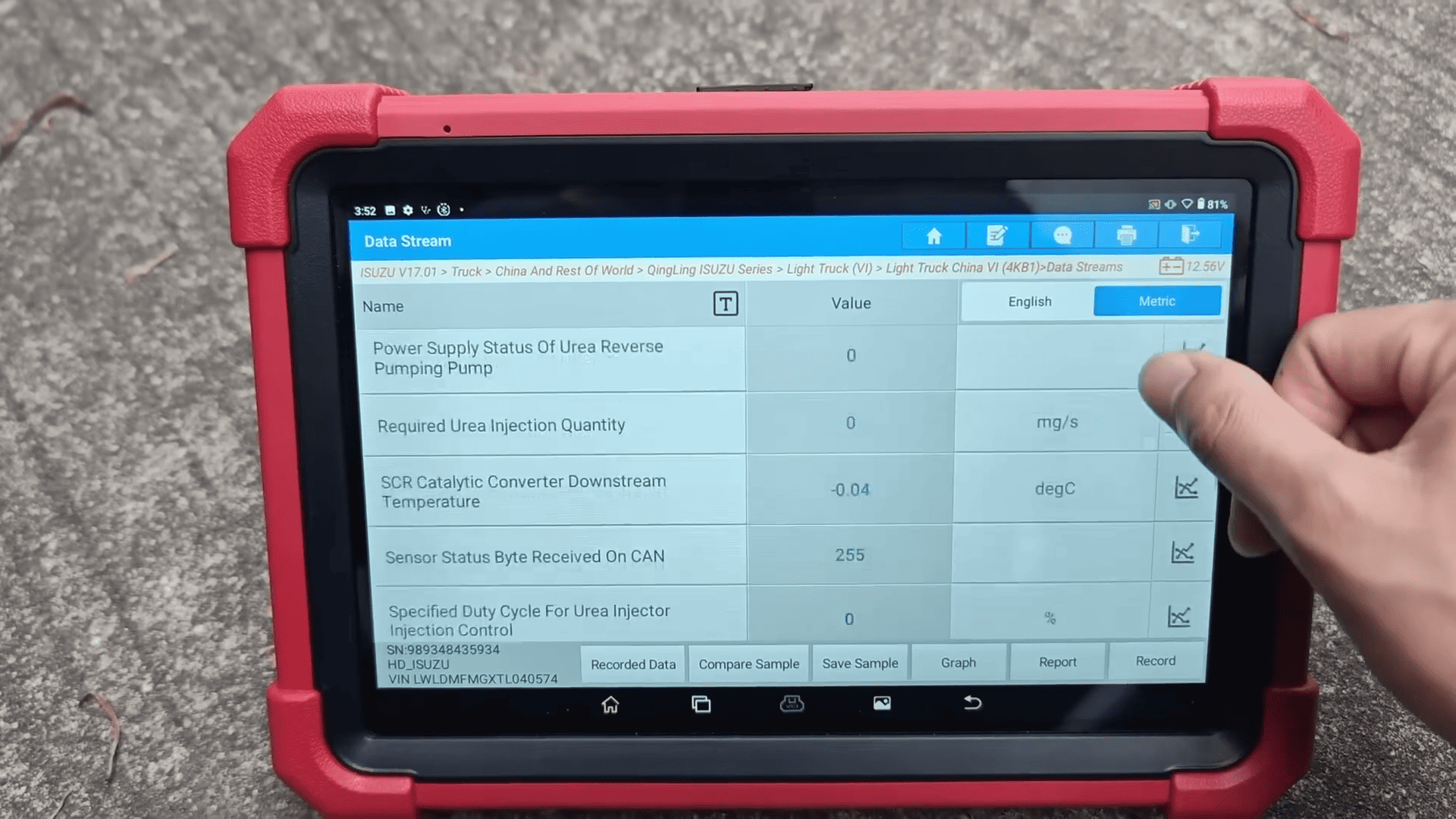 LAUNCH X431 PAD5 Reads QingLing Isuzu Fault Codes 9