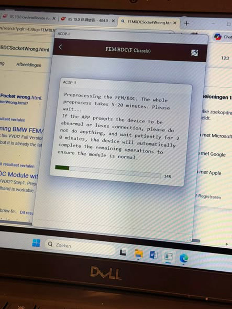 how to fix yanhua acdp bmw fem operation timeout retry error 1