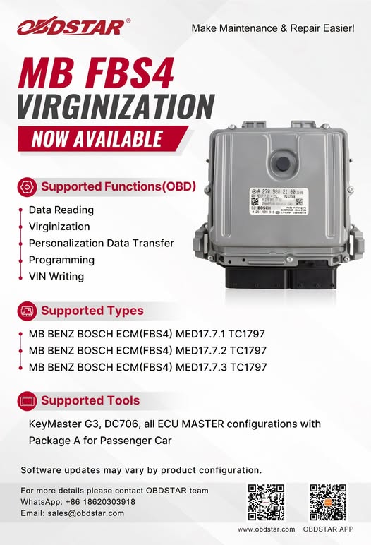 OBDSTAR MB FBS4 Virginization