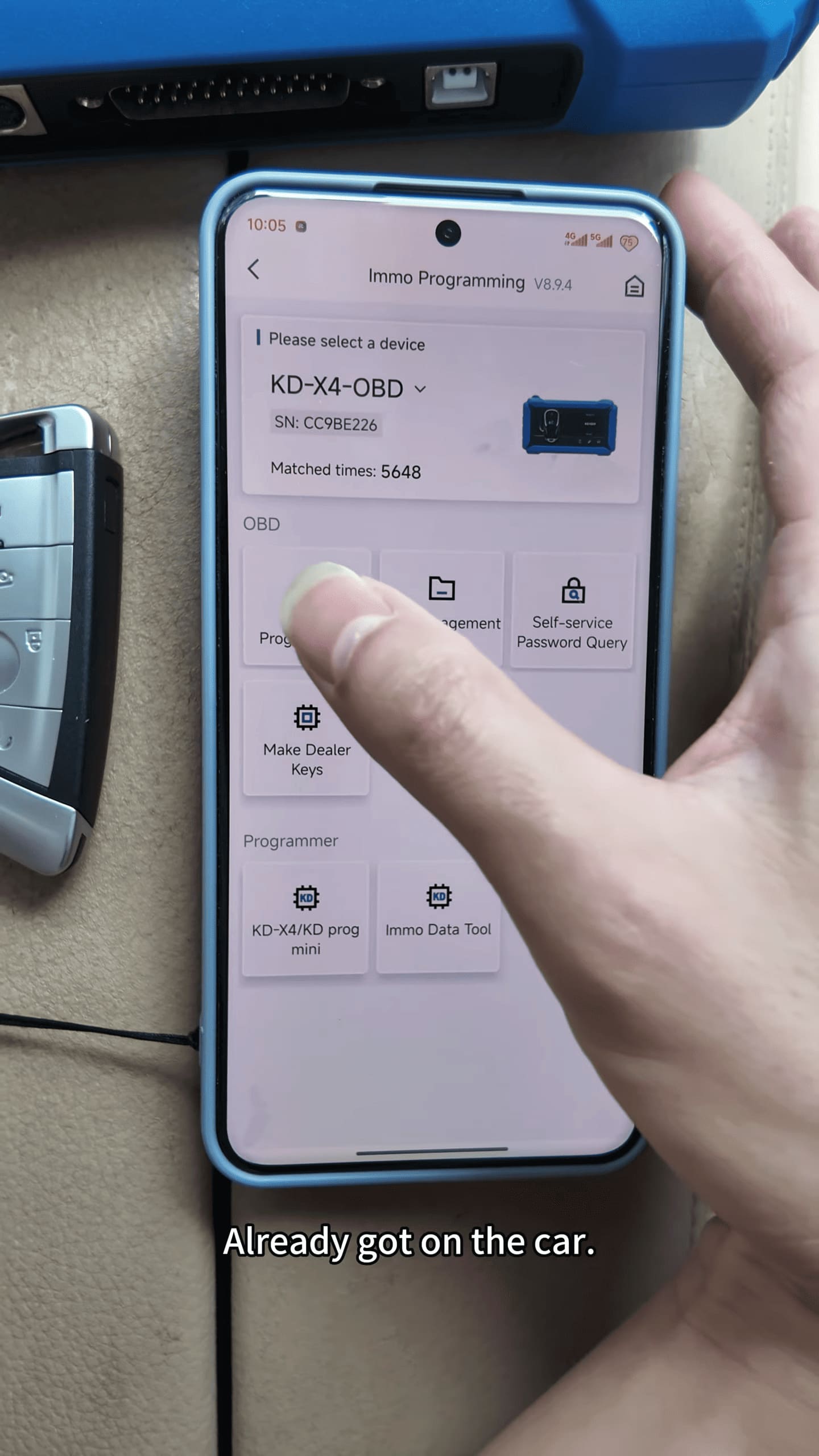 Enter the BMW IMMO programming function