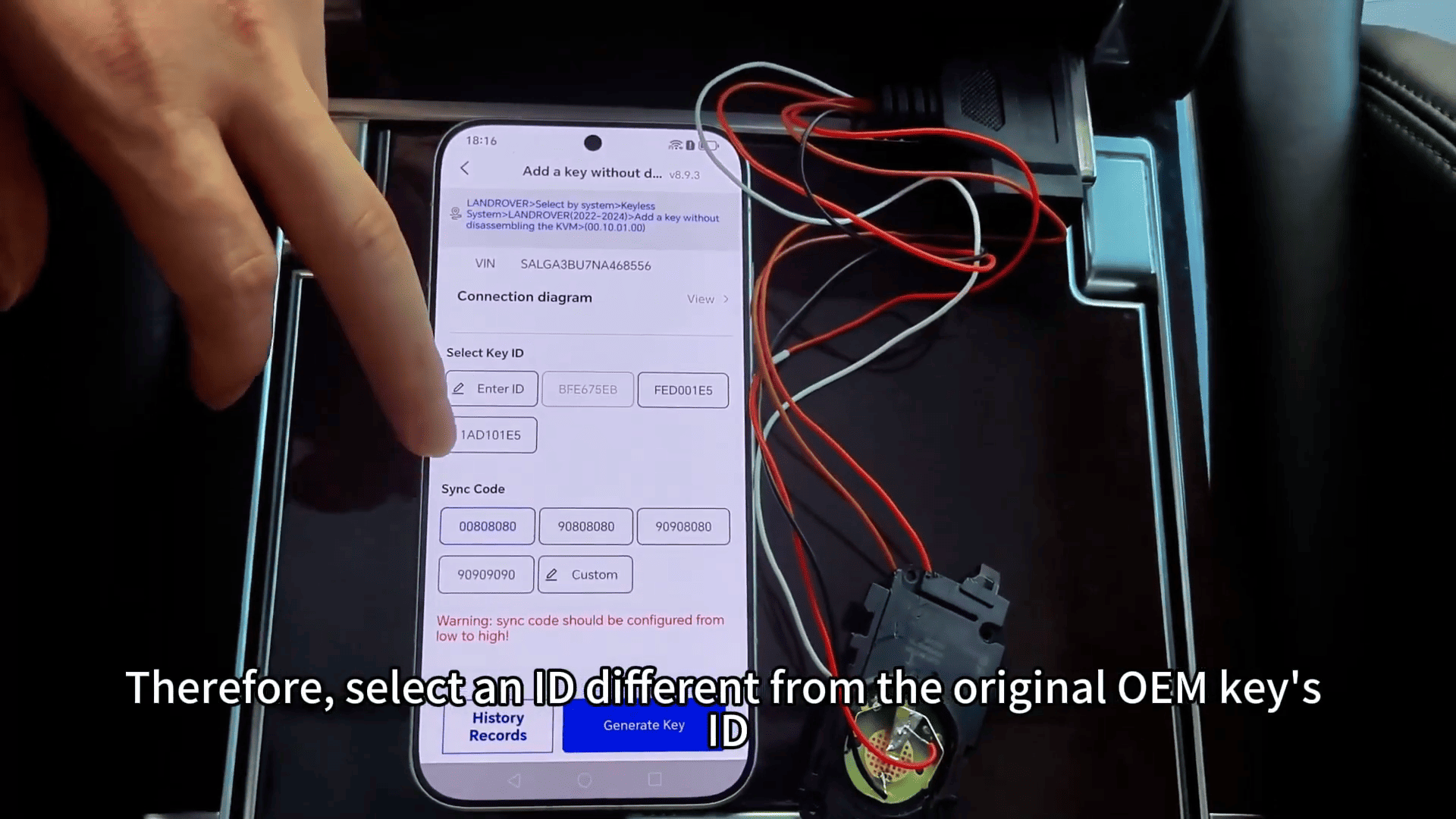 Select a suitable key ID