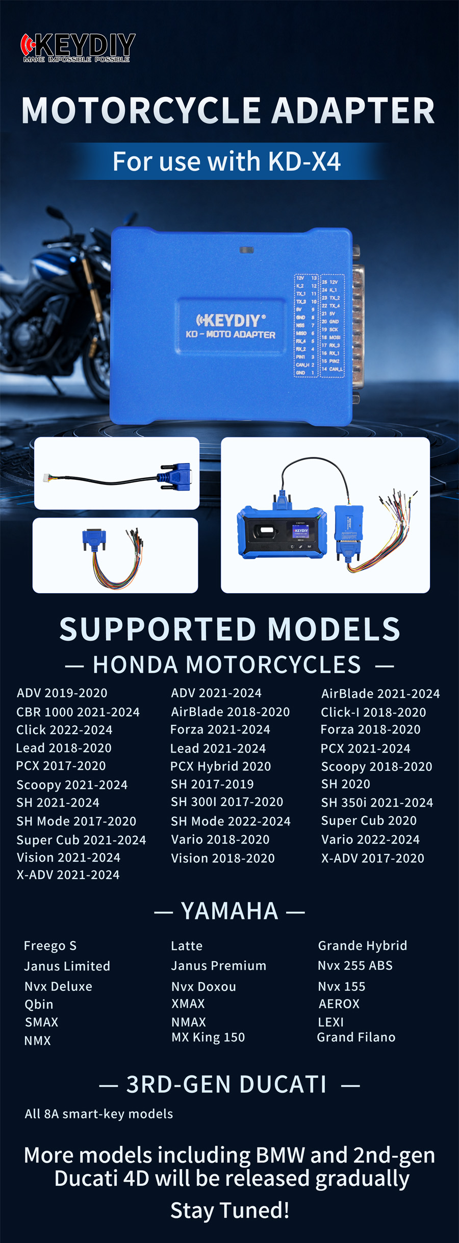 KEYDIY KD MOTO Motorcycle Adapter for KD X4