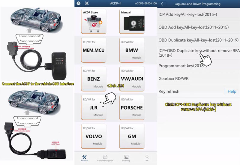 yanhua acdp module 47 duplicate 2018 jlr keys no rfa removal 1
