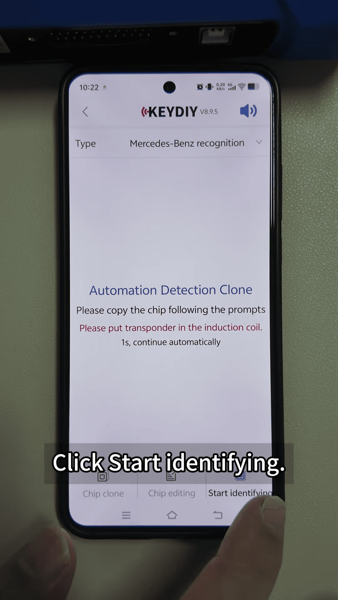 Click Start identifying in KD-X4 App