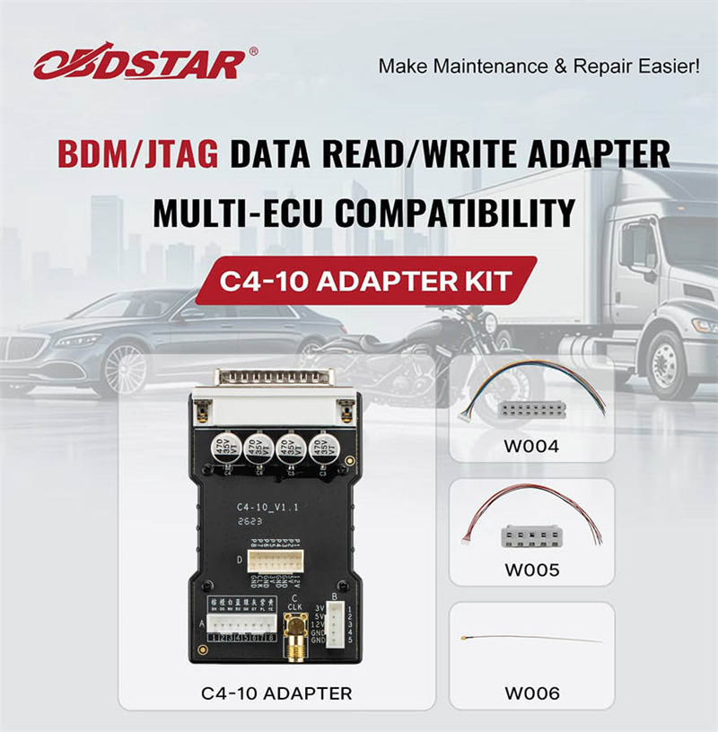 OBDSTAR C4 10 Adapter Kit for BDM JTAG ECU Read and Write