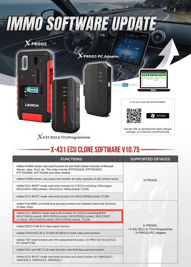 launch g5 update locked bmw md1 mg1 ecu