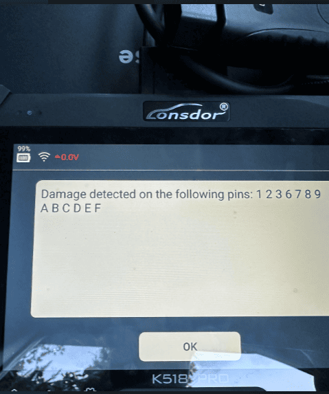 LONSDOR K518 PRO OBD Cable Self Check Error Solution 4
