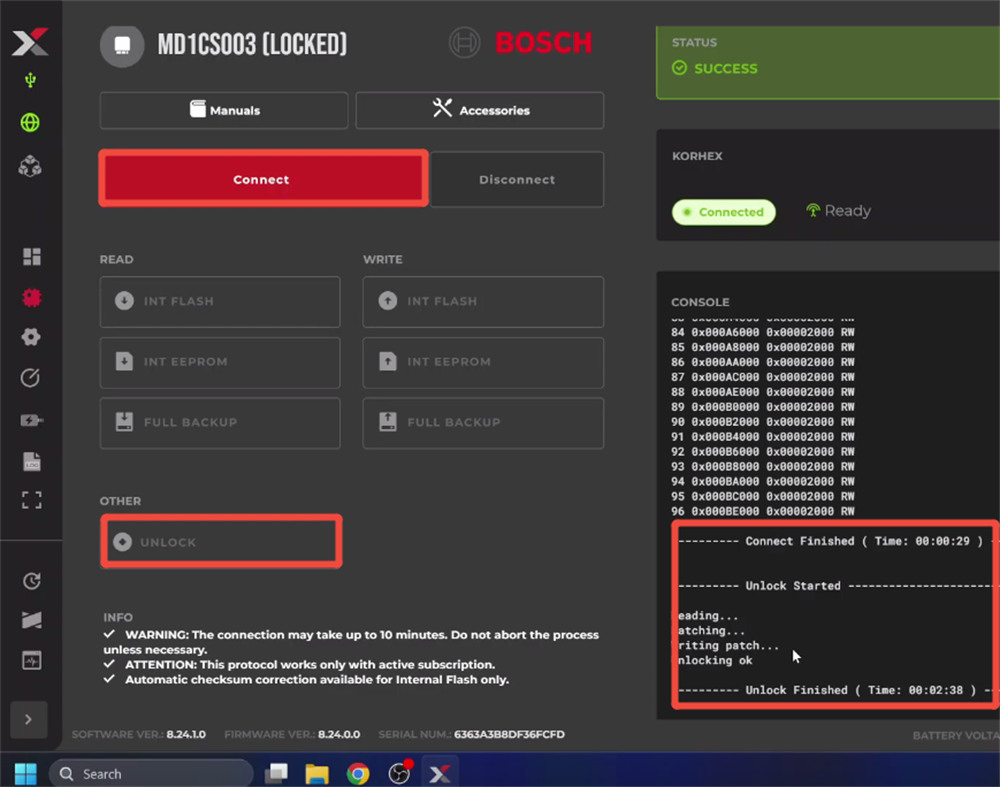 flex and korhex unlock 2022 peugeot bosch md1cs003 9
